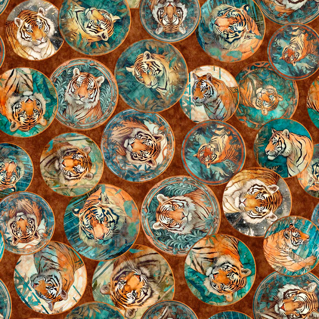 Precut Fabric Layer Cake Eye of the Tiger by Morris Creative Group for QT Fabrics - 10" Squares