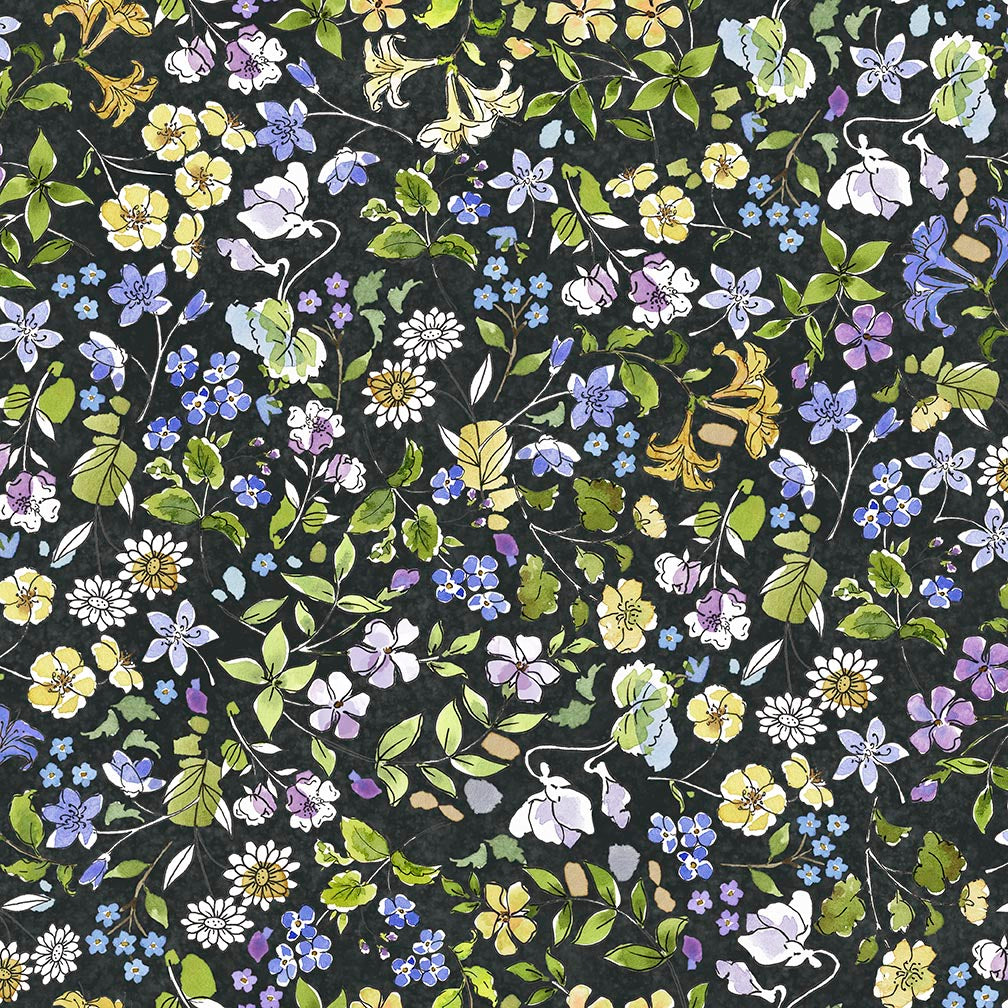 Precut Fabric Fat Quarter Bundle Drawn to Birds by Jane Maday for QT Fabrics - 13 Fat Quarters