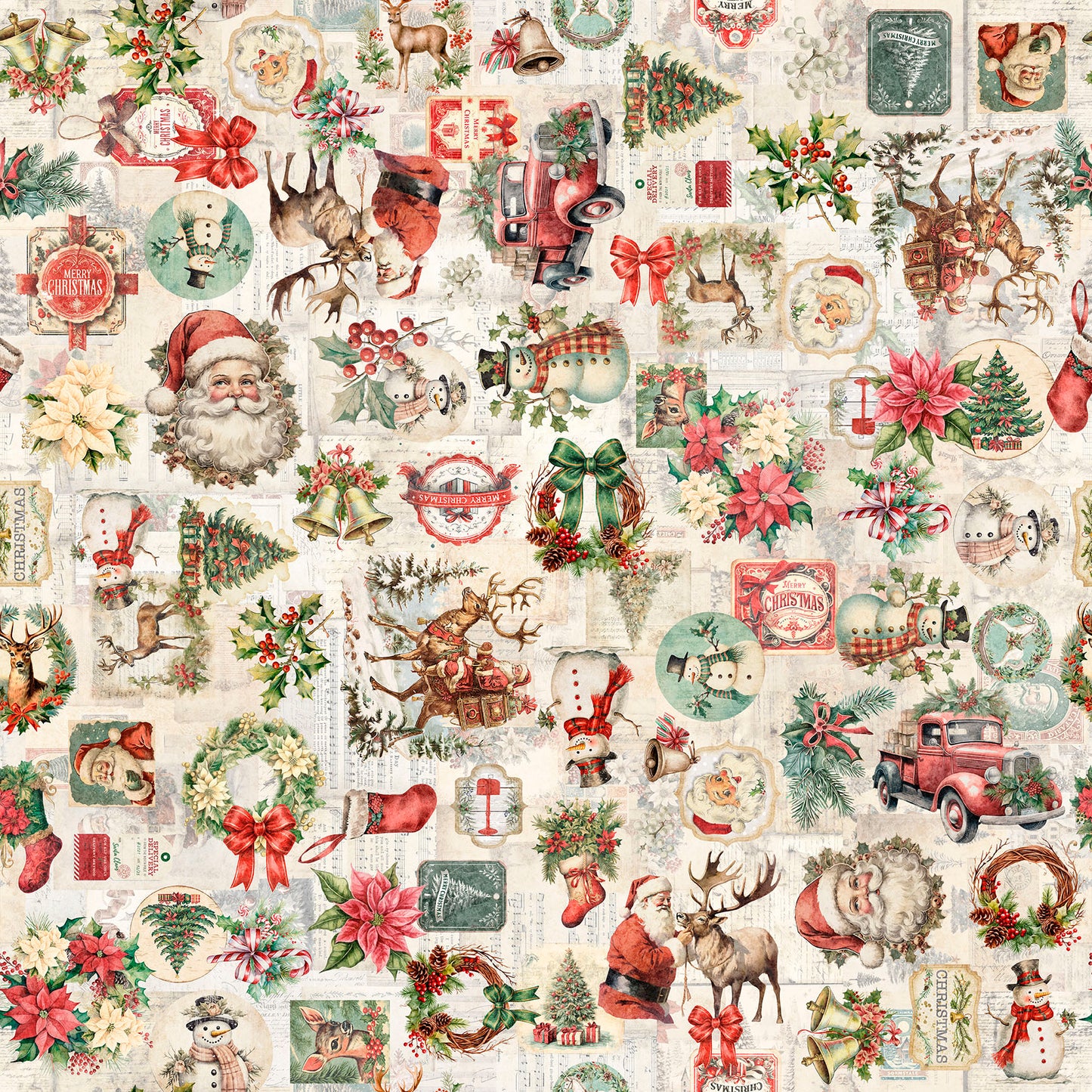 Precut Fabric Fat Quarters Holly Jolly by Morris Creative Group for QT Fabrics - 15 Fat Quarters