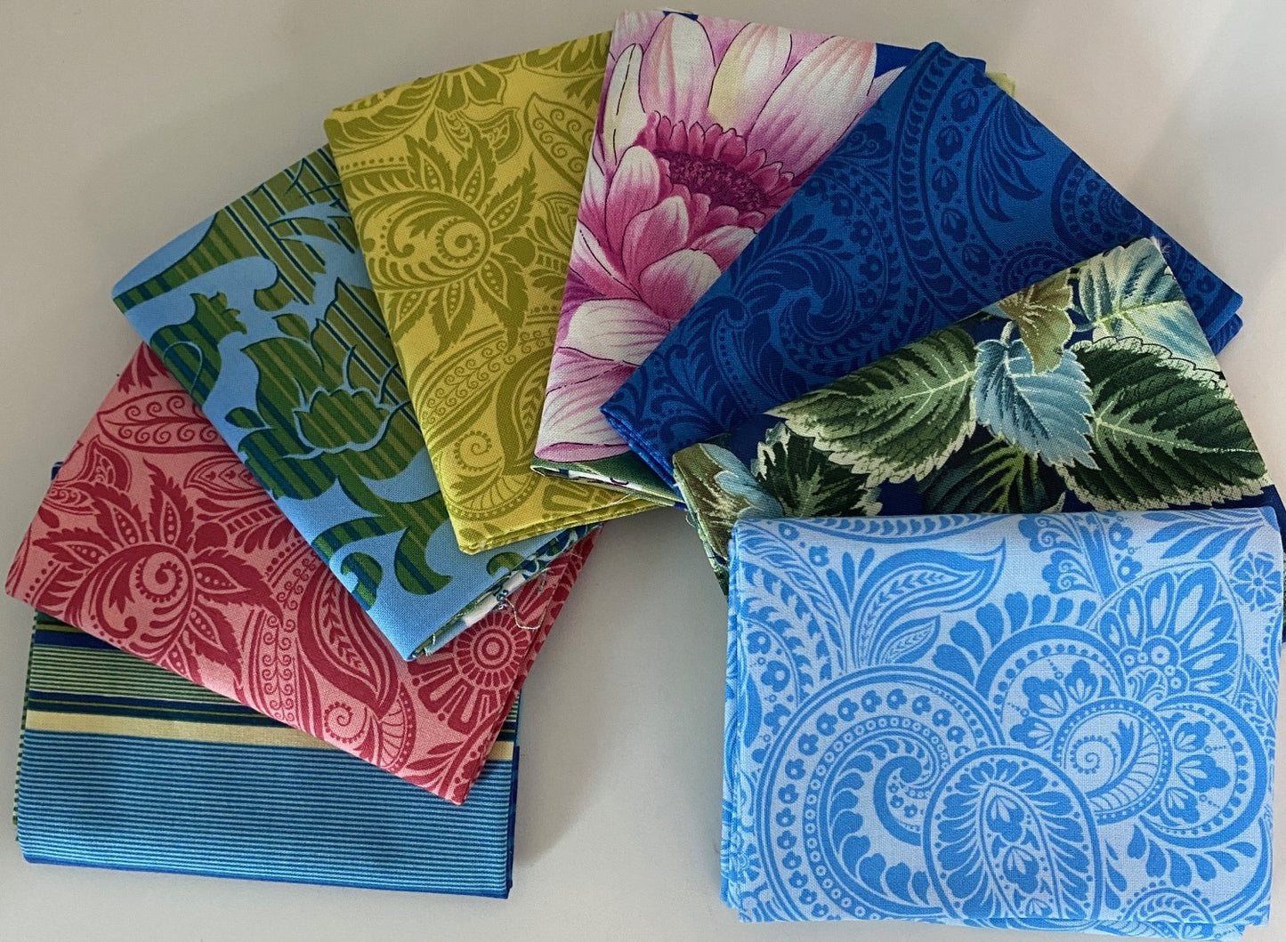 FLOWER FESTIVAL II by Benartex 8 Fat Quarter Fabric Bundle (Multi Bundle 2) - 8 Different Fat Quarters