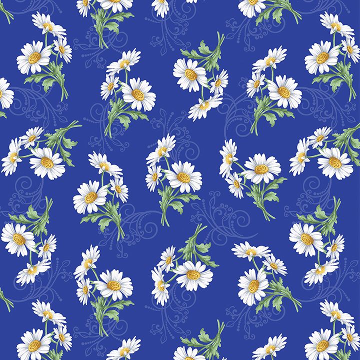 20 Fabric Fat Quarter Bundle - All About Daisies Collection by Jackie Robinson for Benartex