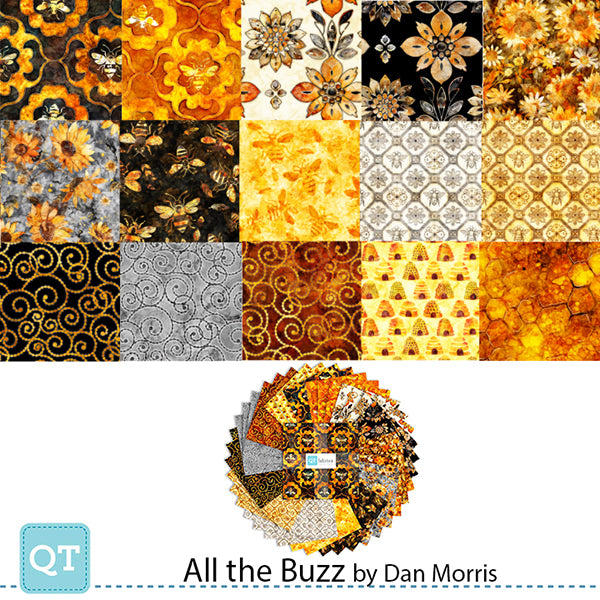 Precut Fabric Layer Cake All The Buzz by Dan Morris for QT Fabrics - 10" Squares