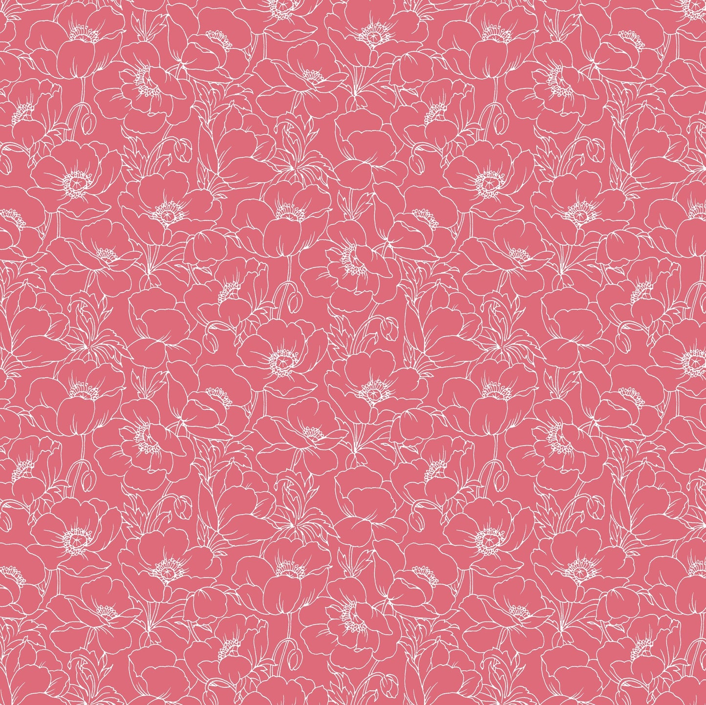 Fabric 6 Yard Bundle AMAZING POPPIES by Ann Lauer for Benartex - Quilt Shop Quality - 6 Different 1 Yard Cuts