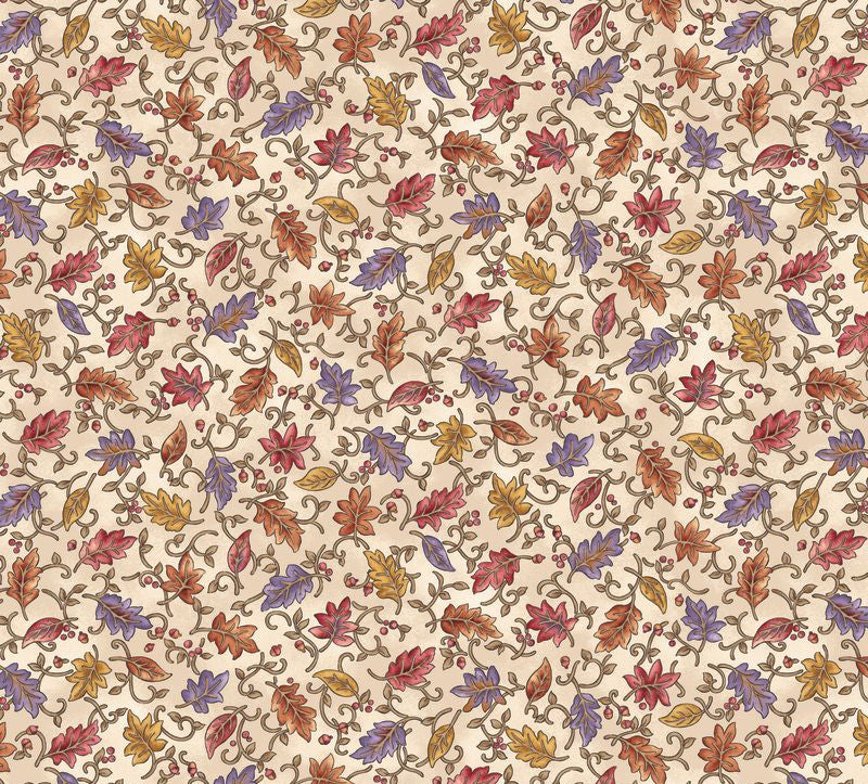Precut Fabric Charm Pack Autumn Breeze by Nancy Halvorsen for Benartex Traditions - 5" Fabric Squares