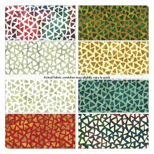 8 Fabric Fat Quarter Bundle - Bali All The Angles - Triple Dyed Bali Batiks by Benartex