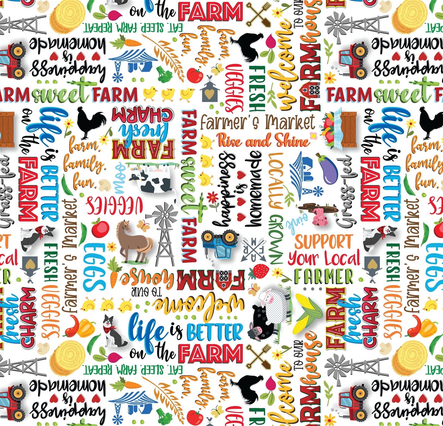 Precut Fabric Layer Cake Barnyard Rules by Kanvas Studio for Benartex - 10" Squares