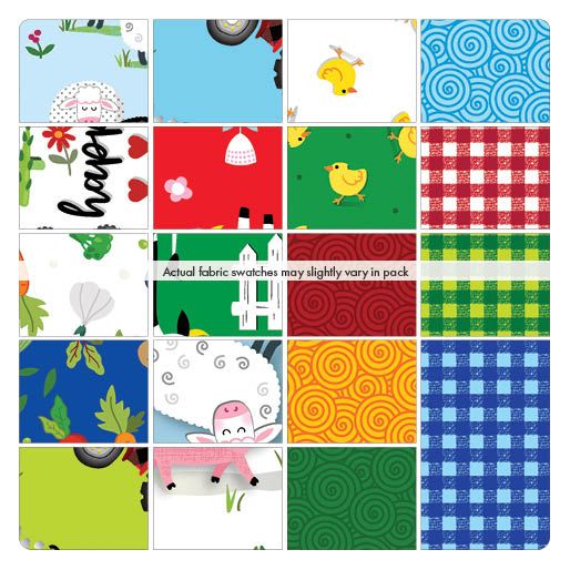 Precut Fabric Layer Cake Barnyard Rules by Kanvas Studio for Benartex - 10" Squares