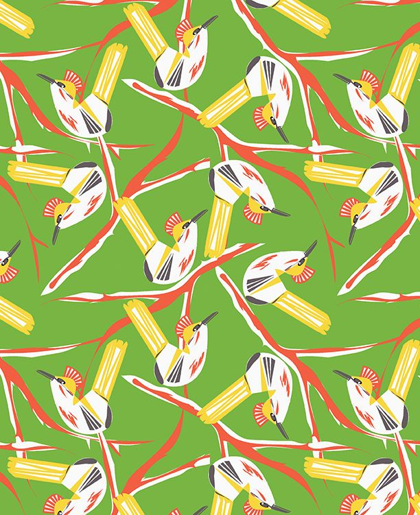 14 Fabric Fat Quarter Bundle - Bird Watch Collection by Olivia Klue and Tina Givens for Benartex