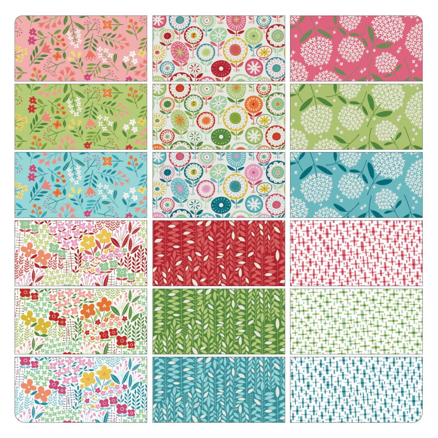 Fabric Layer Cake Blooming Color I by Wolff Paper for Benartex Project X - 10" Squares