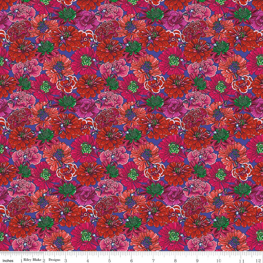 3 Yard Precut Bundle Pink Orange Botanic Blast Collection by Sew Yeah Quilting for Riley Blake Designs - (3) 1 Yard Cuts