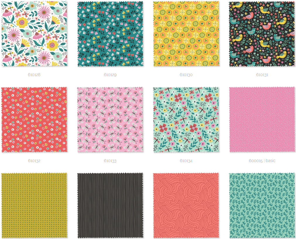 Fabric Layer Cake CHARMINGLY CHEERFUL Biggies by Felicity Fabrics - 10" Squares