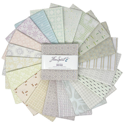 Precut Fabric Charm Pack Complements Basics by Sew Kind of Wonderful for Free Spirit Fabrics - 5" Fabric Squares