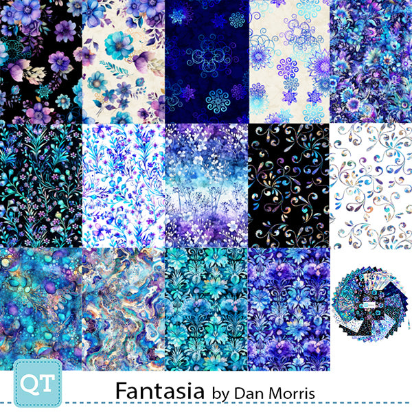 Precut Fabric Layer Cake Fantasia Collection by Dan Morris for QT Fabrics - 10" Squares