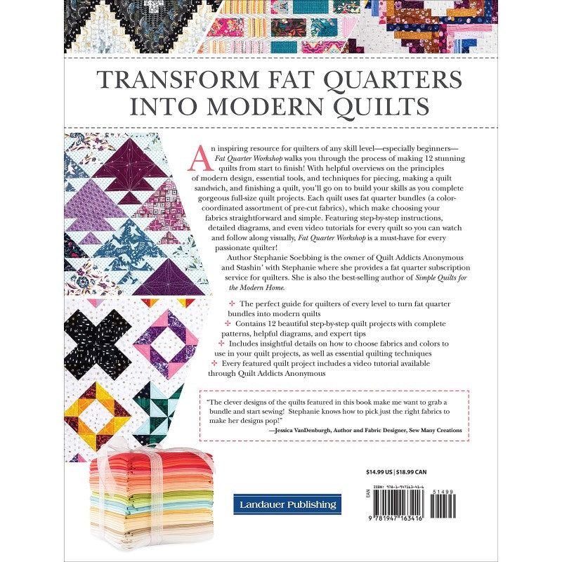 Fat Quarter Workshop Book by Stephanie Soebbing - Skill Building Quilt Patterns