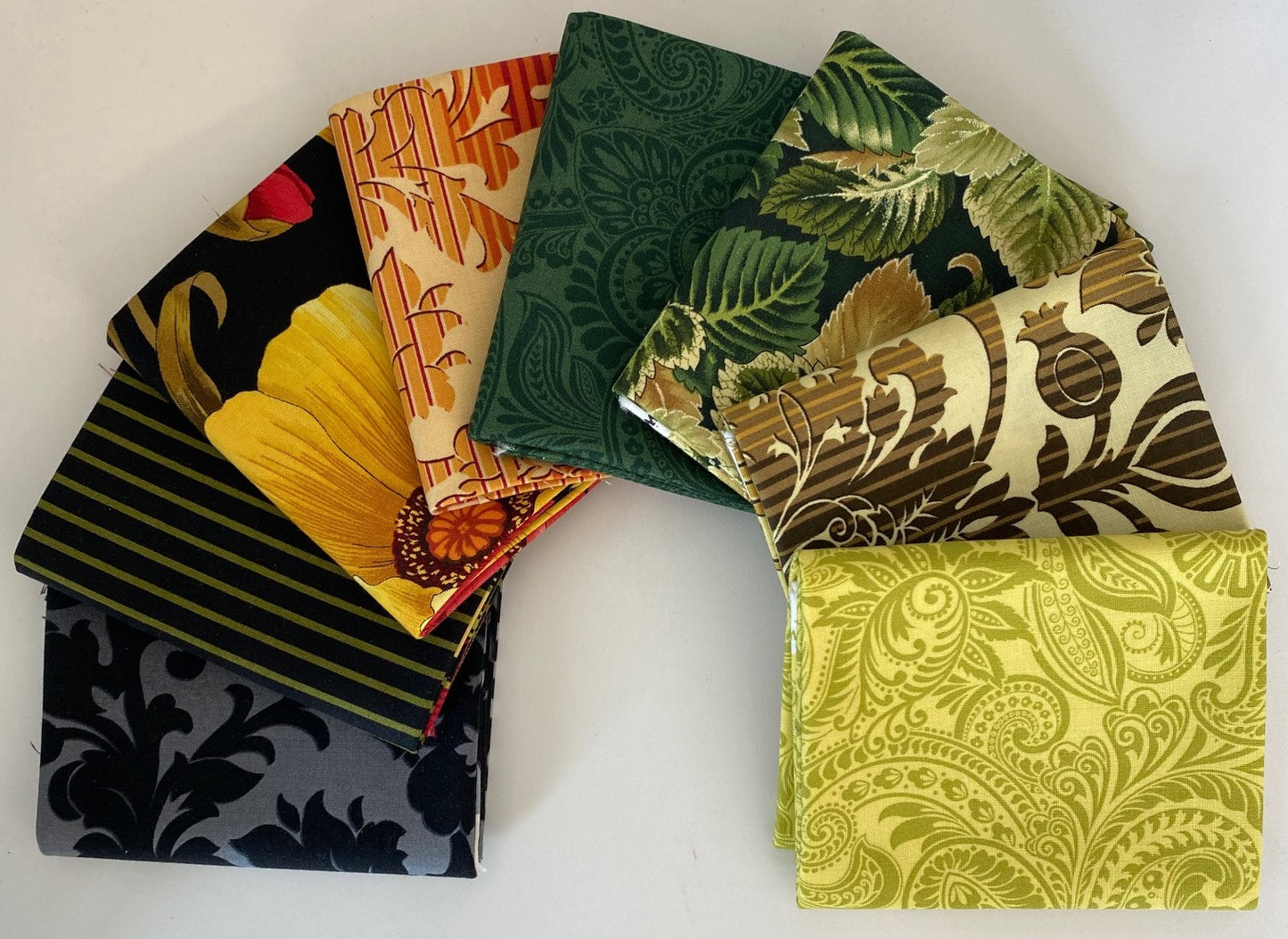 FLOWER FESTIVAL II by Benartex 8 Fat Quarter Fabric Bundle (Multi Bundle 6) - 8 Different Fat Quarters