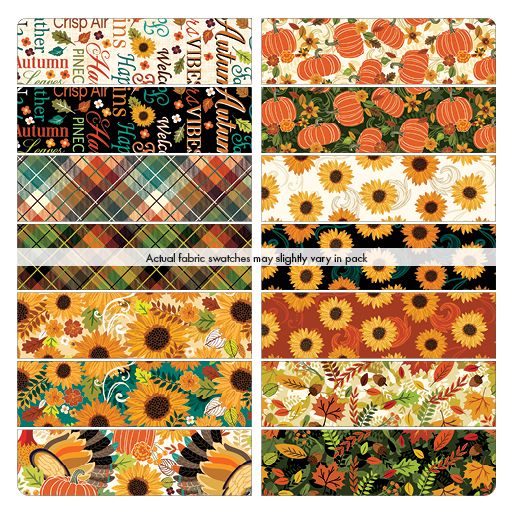14 Fabric Fat Quarter Bundle - Gather Together Collection by Nicole Decamp for Benartex