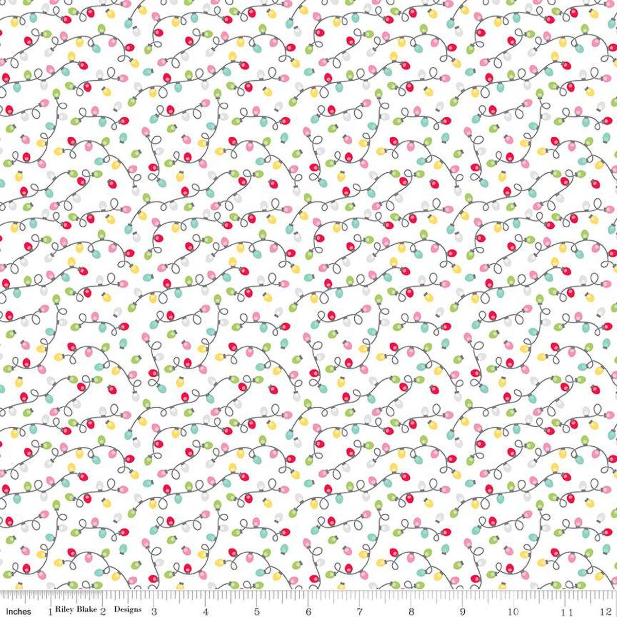 Gingerbread Kisses Holiday Lights Quilting Fabric – Riley Blake | 100% Cotton Christmas Fabric