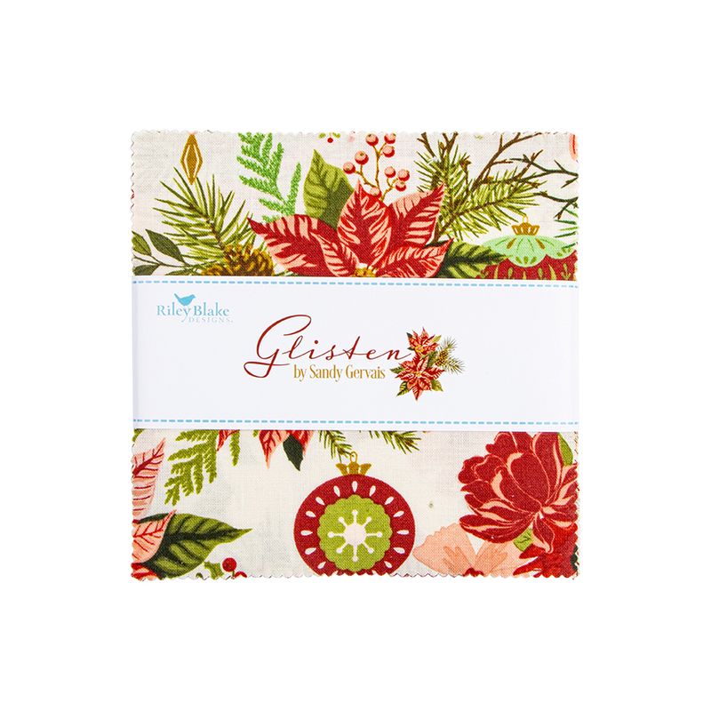 Precut Fabric Charm Pack Glisten by Sandy Gervais for Riley Blake Designs - 5" Fabric Squares
