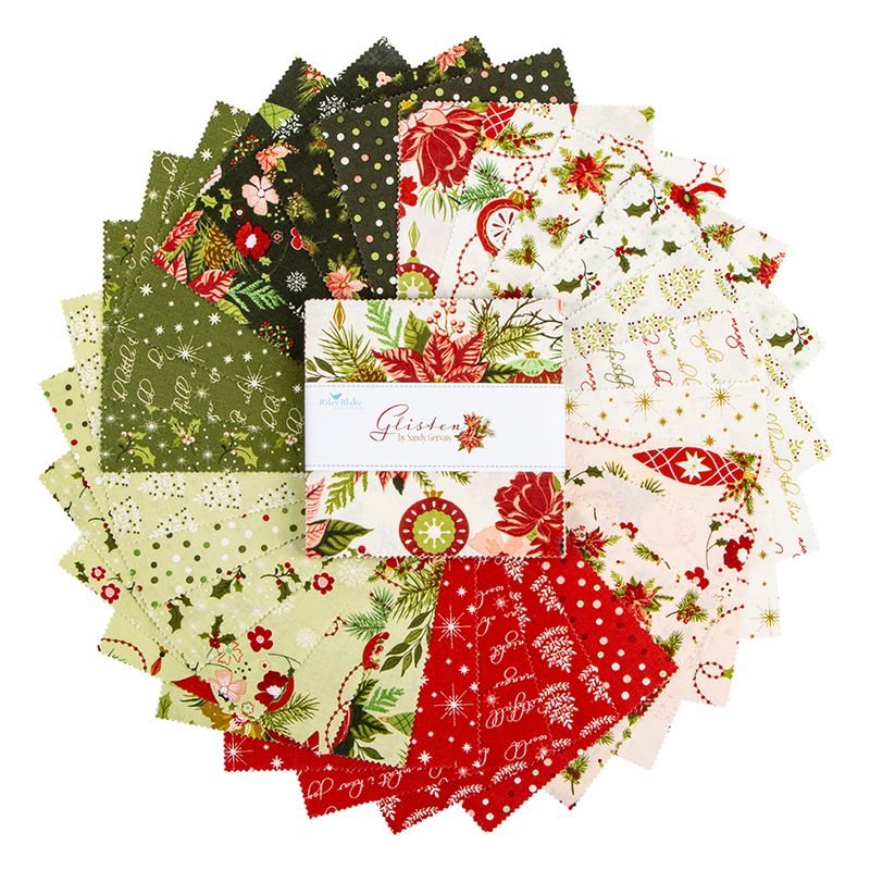 Precut Fabric Charm Pack Glisten by Sandy Gervais for Riley Blake Designs - 5" Fabric Squares
