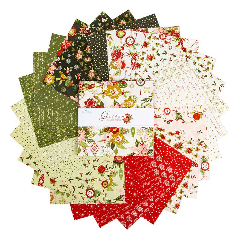 Precut Fabric Layer Cake Glisten by Sandy Gervais for Riley Blake Designs - 10" Fabric Squares