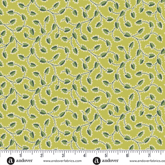 Precut Fabric Fat Quarters - Green Leaves by Makower UK for Andover Fabrics - 24 Different Fabric Fat Quarters