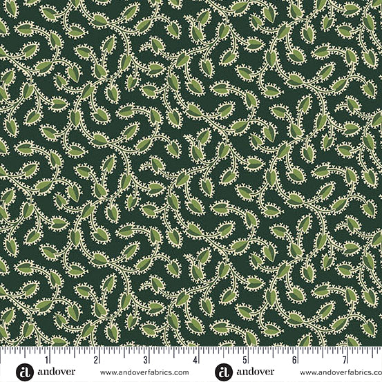 Precut Fabric Layer Cake Green Leaves by Makower UK for Andover Fabrics - 10" Fabric Squares