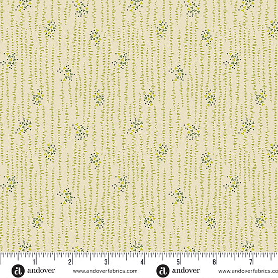 Precut Fabric Fat Quarters - Green Leaves by Makower UK for Andover Fabrics - 24 Different Fabric Fat Quarters