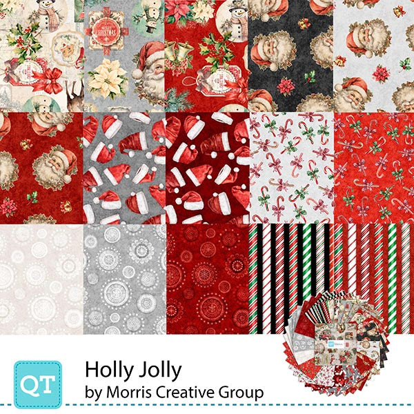 Precut Fabric Layer Cake Holly Jolly by Morris Creative Group for QT Fabrics - 10" Squares