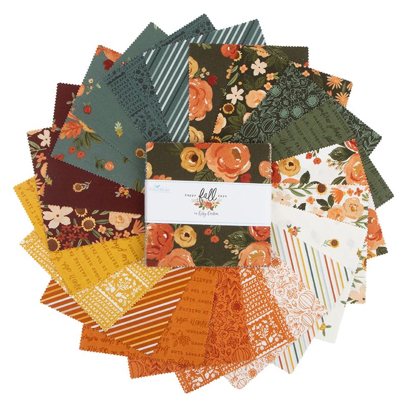 Precut Fabric Charm Pack Happy Fall Days by Kelsey Carlson for Riley Blake Designs - 5" Fabric Squares