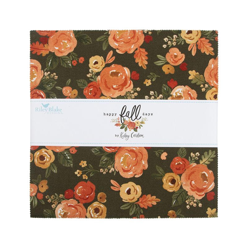 Precut Fabric Layer Cake Happy Fall Days by Kelsey Carlson for Riley Blake Designs - 10" Fabric Squares