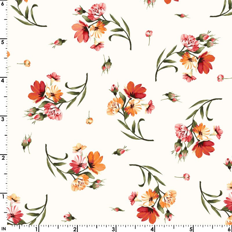 Flannel Precut Fabric Fat Quarters 16 - HARVEST ROSE by Maywood Studio