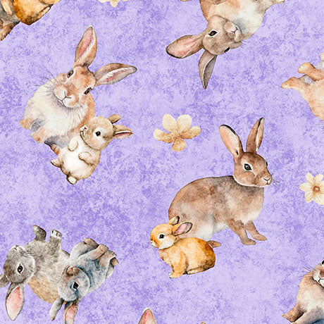 Precut Fabric Fat Quarters Hunny Bunny by Morris Creative Group for QT Fabrics - 17 Fat Quarters
