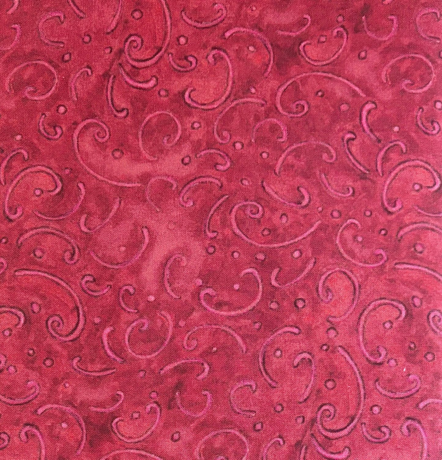 Dark Red Blender | Springs Creative Calico Red Scroll | 100% Cotton Quilting Fabric