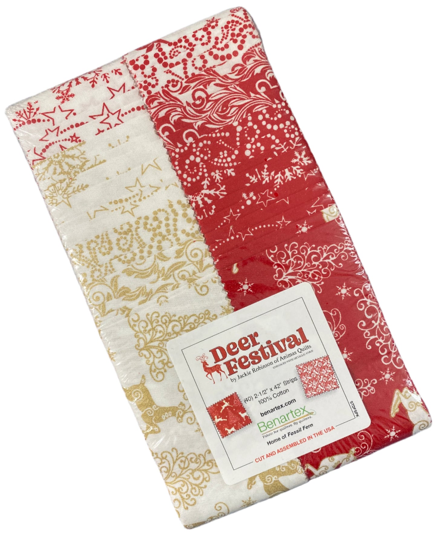 Fabric Design Roll - Deer Festival by Jackie Robinson of Animas Quilts for Benartex Strip-pies 2 1/2" Wide Strips - Quilt Fabric