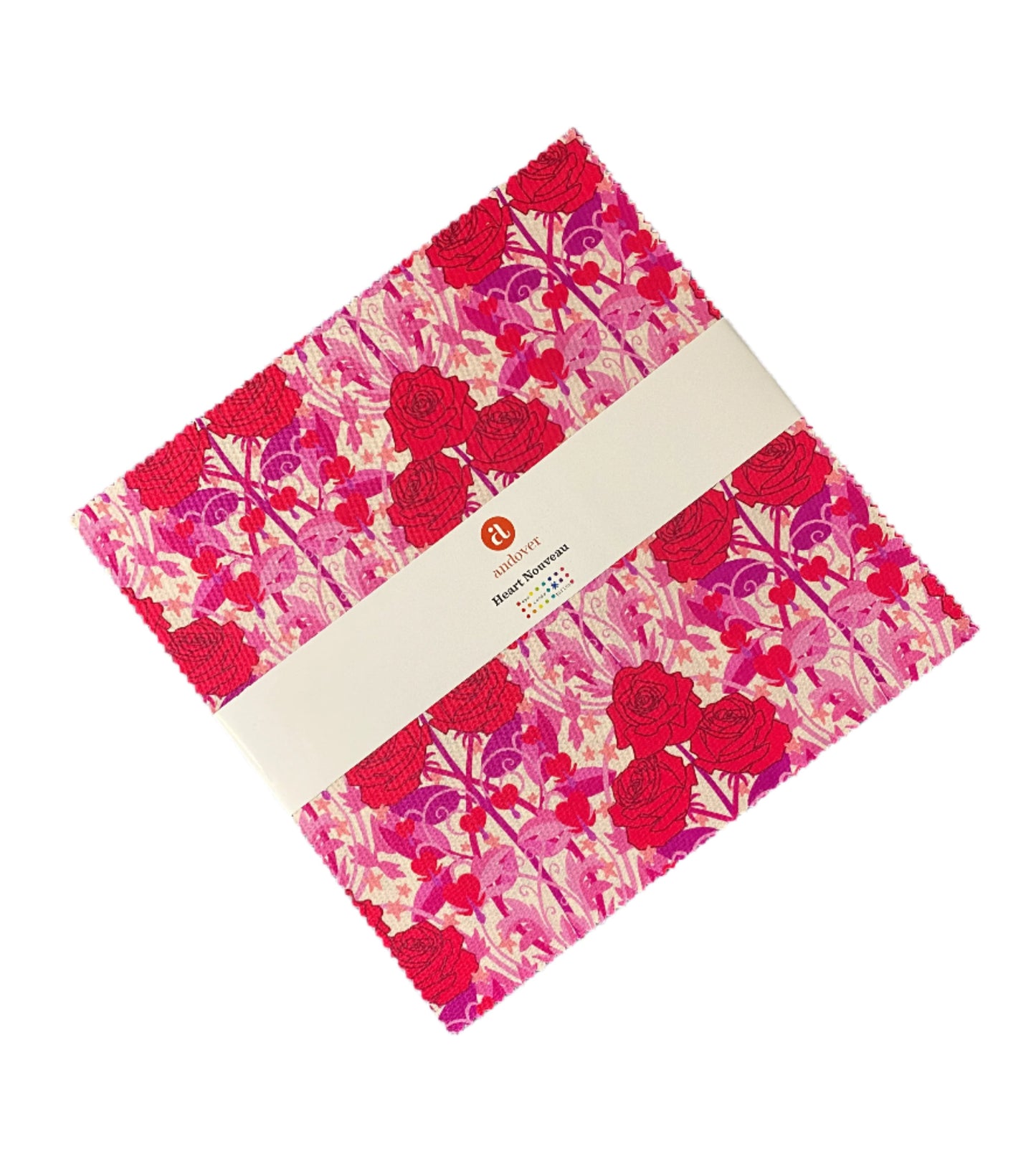 Fabric Layer Cake Heart Nouveau by Eye Candy Quilts for Andover Fabrics - 10" Fabric Squares