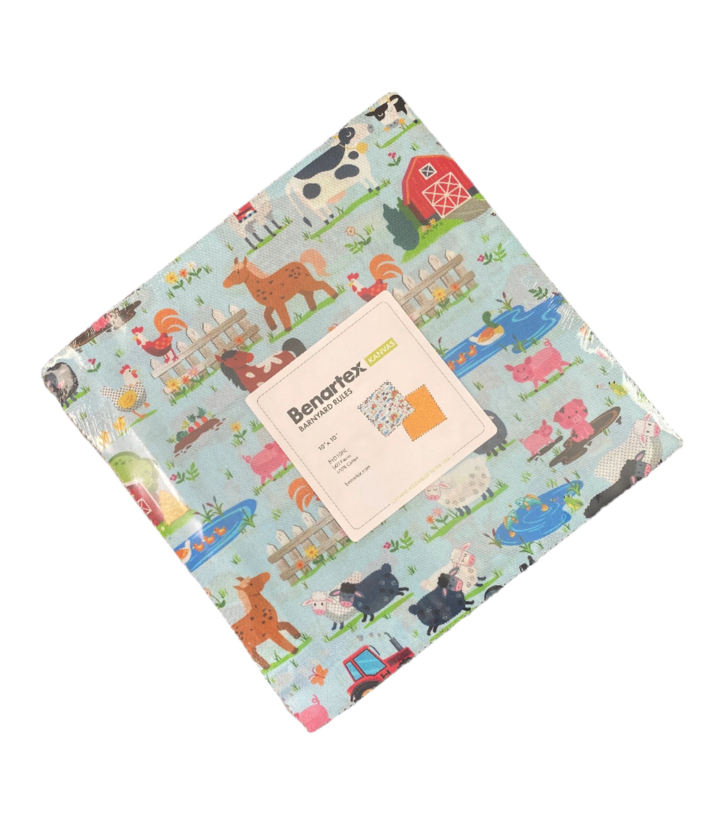 Precut Fabric Layer Cake Barnyard Rules by Kanvas Studio for Benartex - 10" Squares