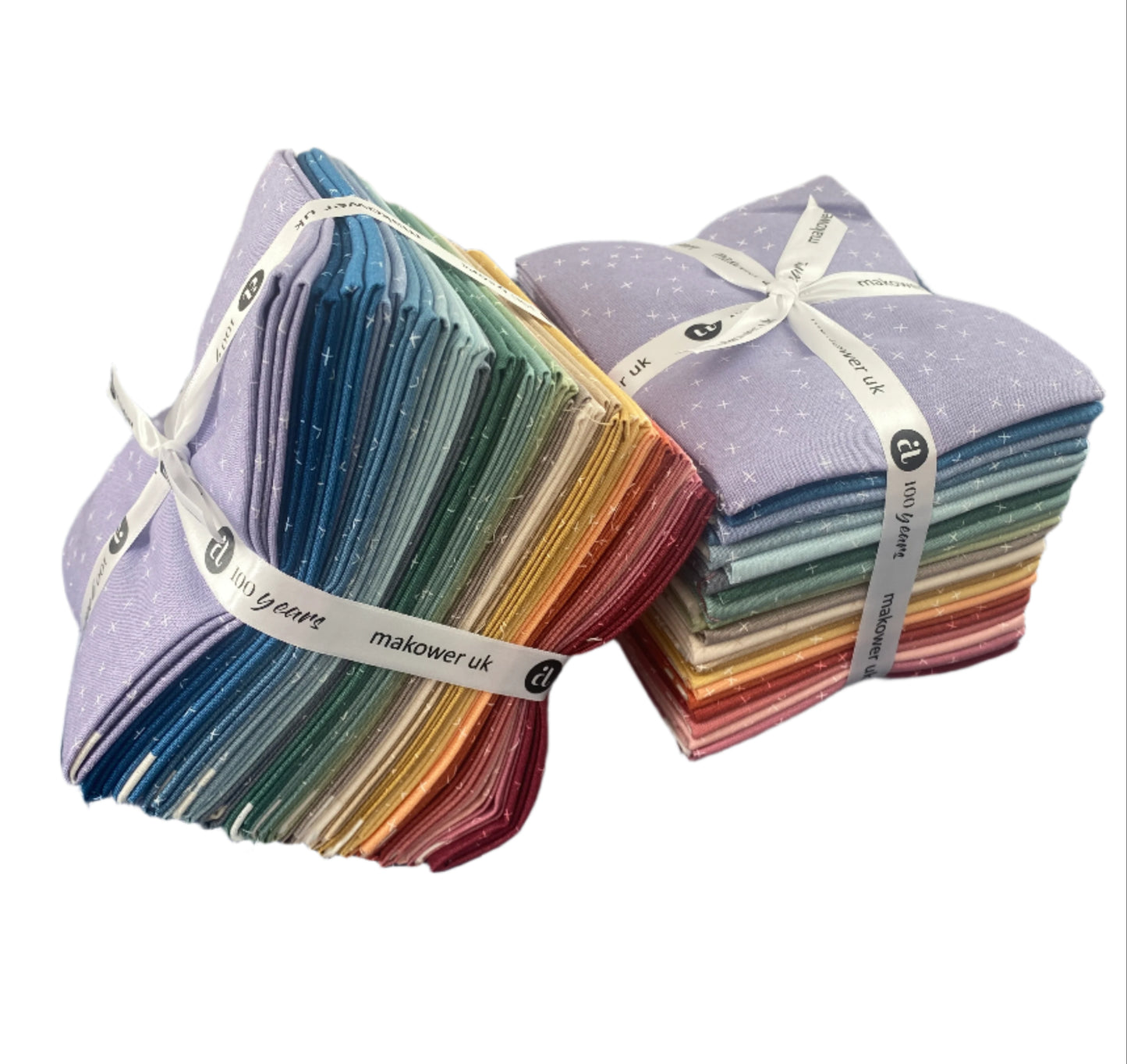 Precut Fabric Fat Quarters - Crisscross by Makower UK for Andover Fabrics - 24 Different Fabric Fat Quarters