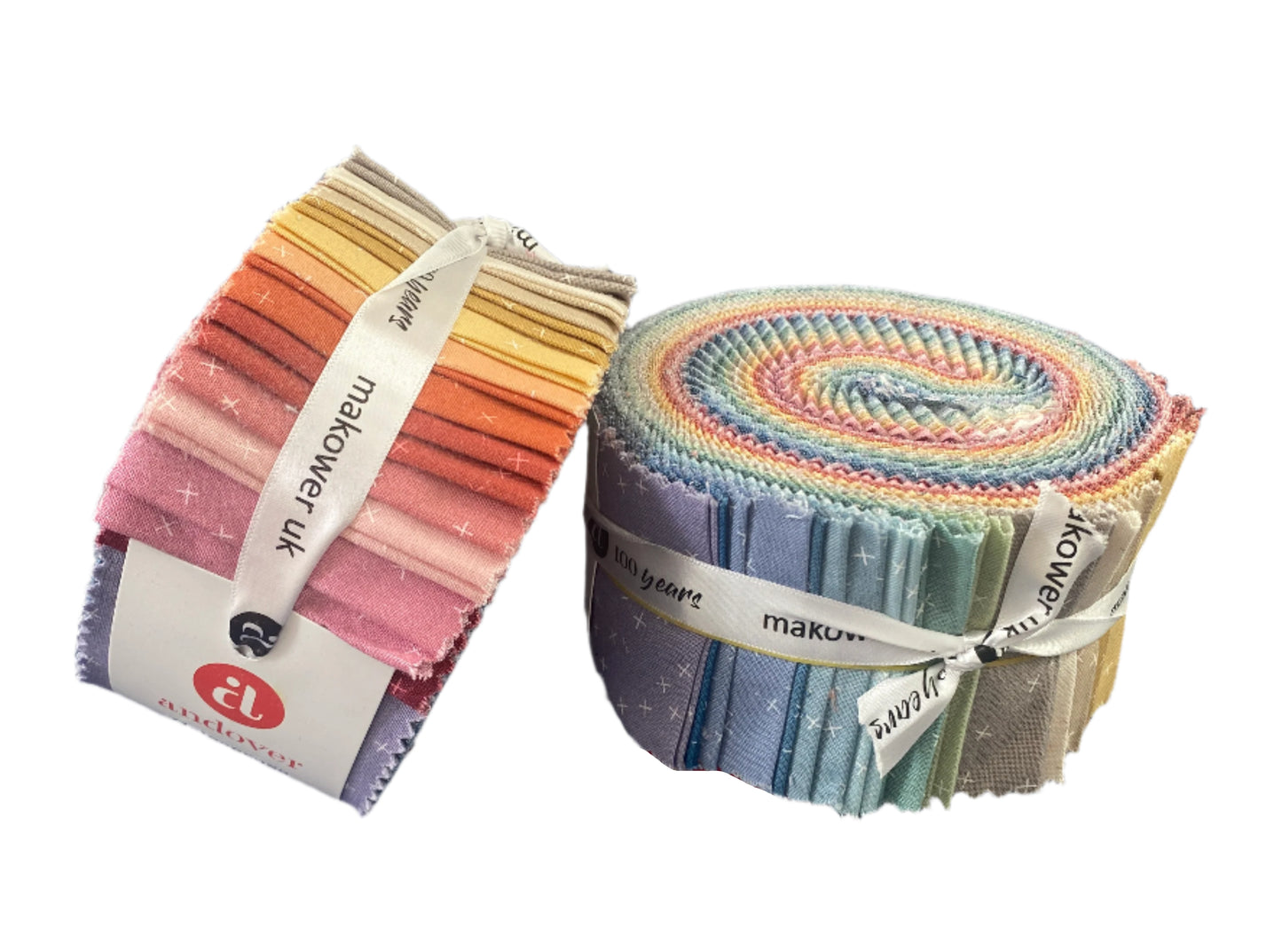 Precut Fabric Jelly Roll - Crisscross by Makower UK for Andover Fabrics - 2 1/2" Strips