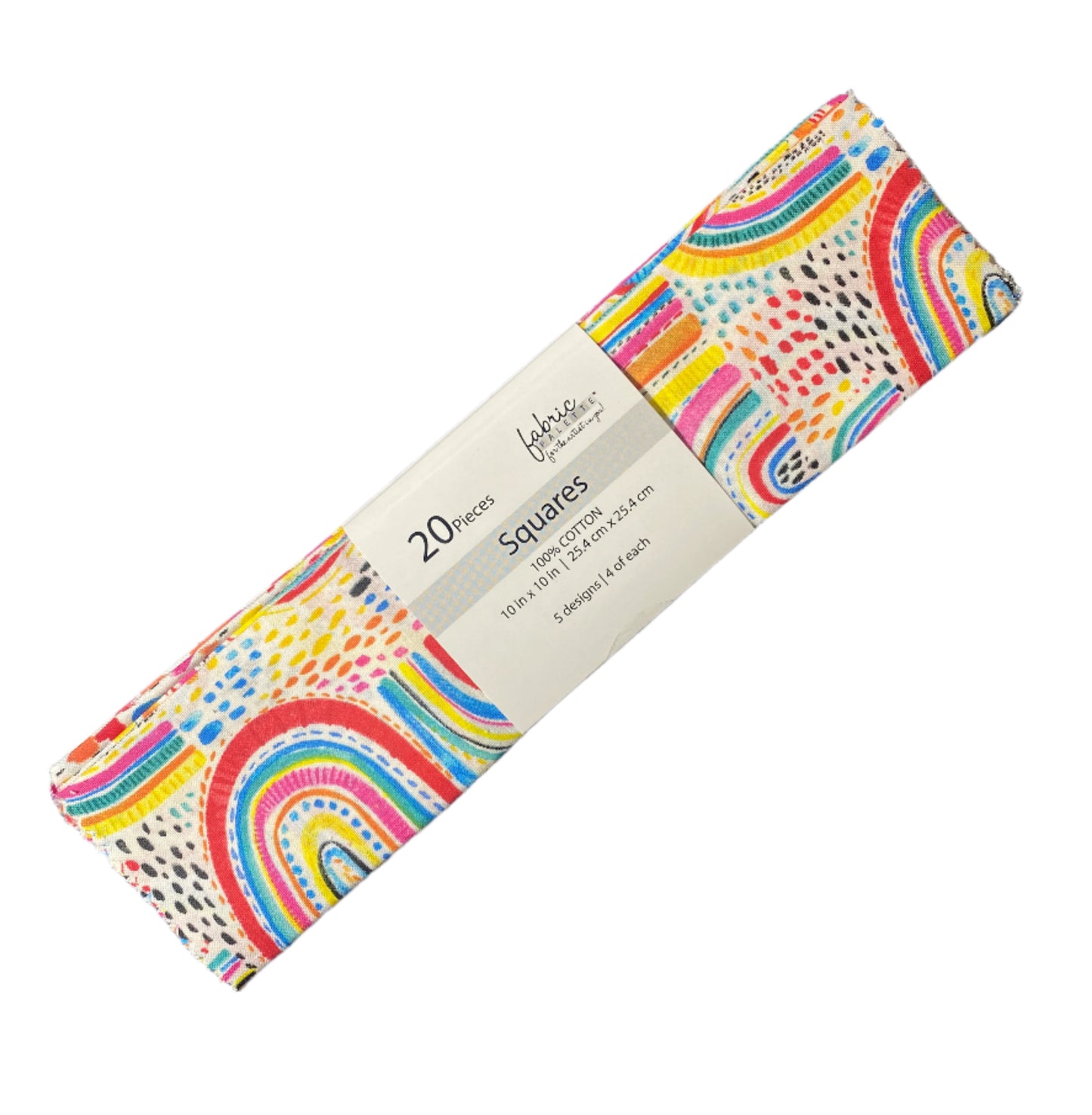 Precut Fabric 20 Piece Half Layer Cake 10" Squares - Everyday Rainbows by 3 Wishes Fabric