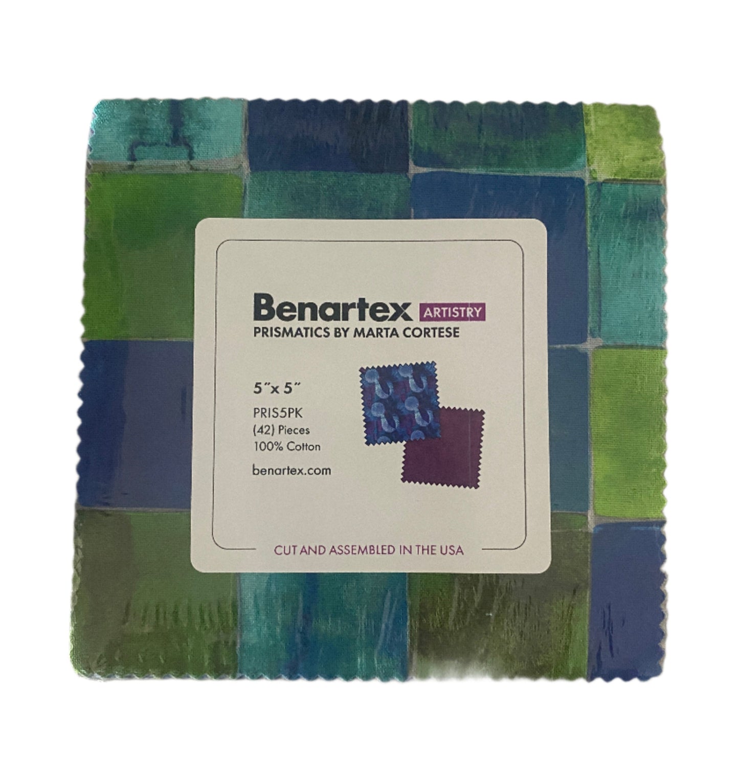 Precut Fabric Charm Pack - Prismatics by Marta Cortese for Benartex - 5" Fabric Squares
