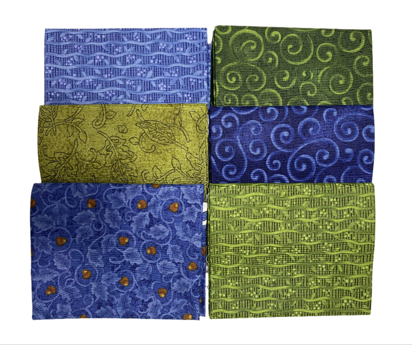 6 Fabric Fat Quarter Bundle - Autumn Breeze Collection by Nancy Halvorsen for Benartex