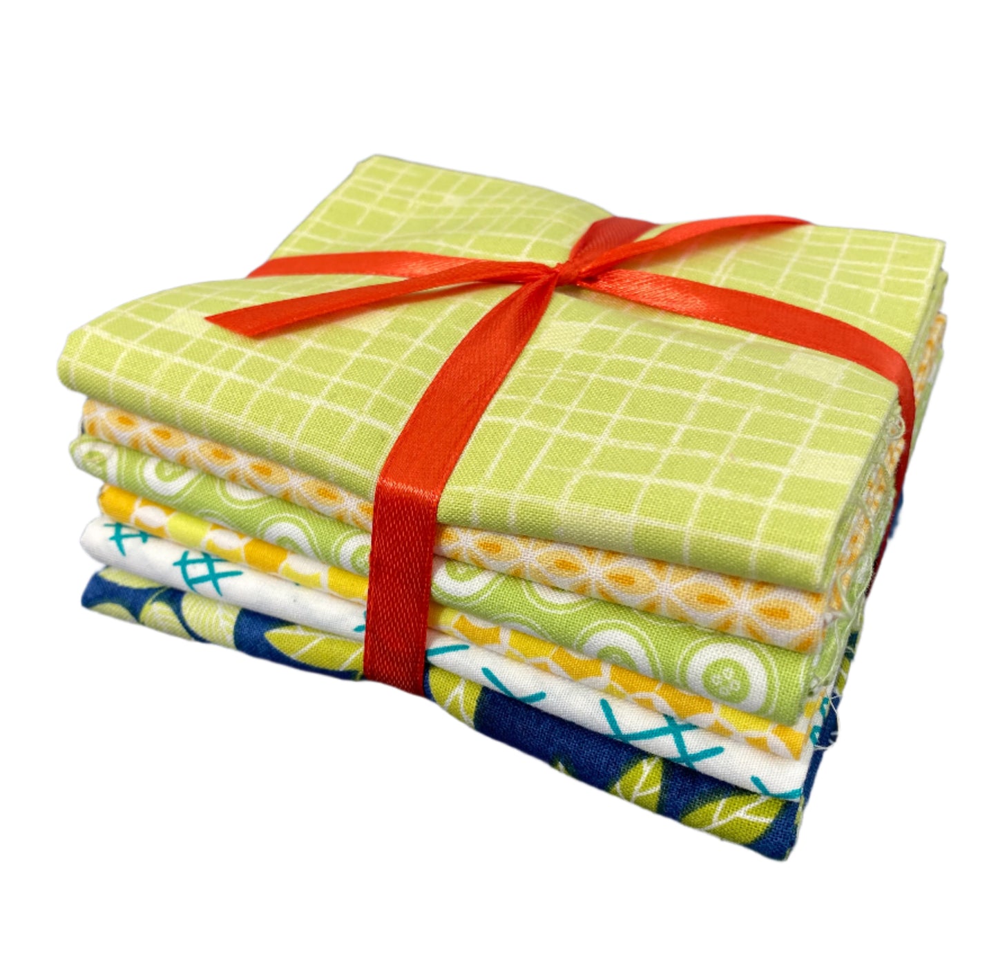 6 Green Yellow Blue Fabric Fat Quarter Bundle - Assorted Collections from Benartex