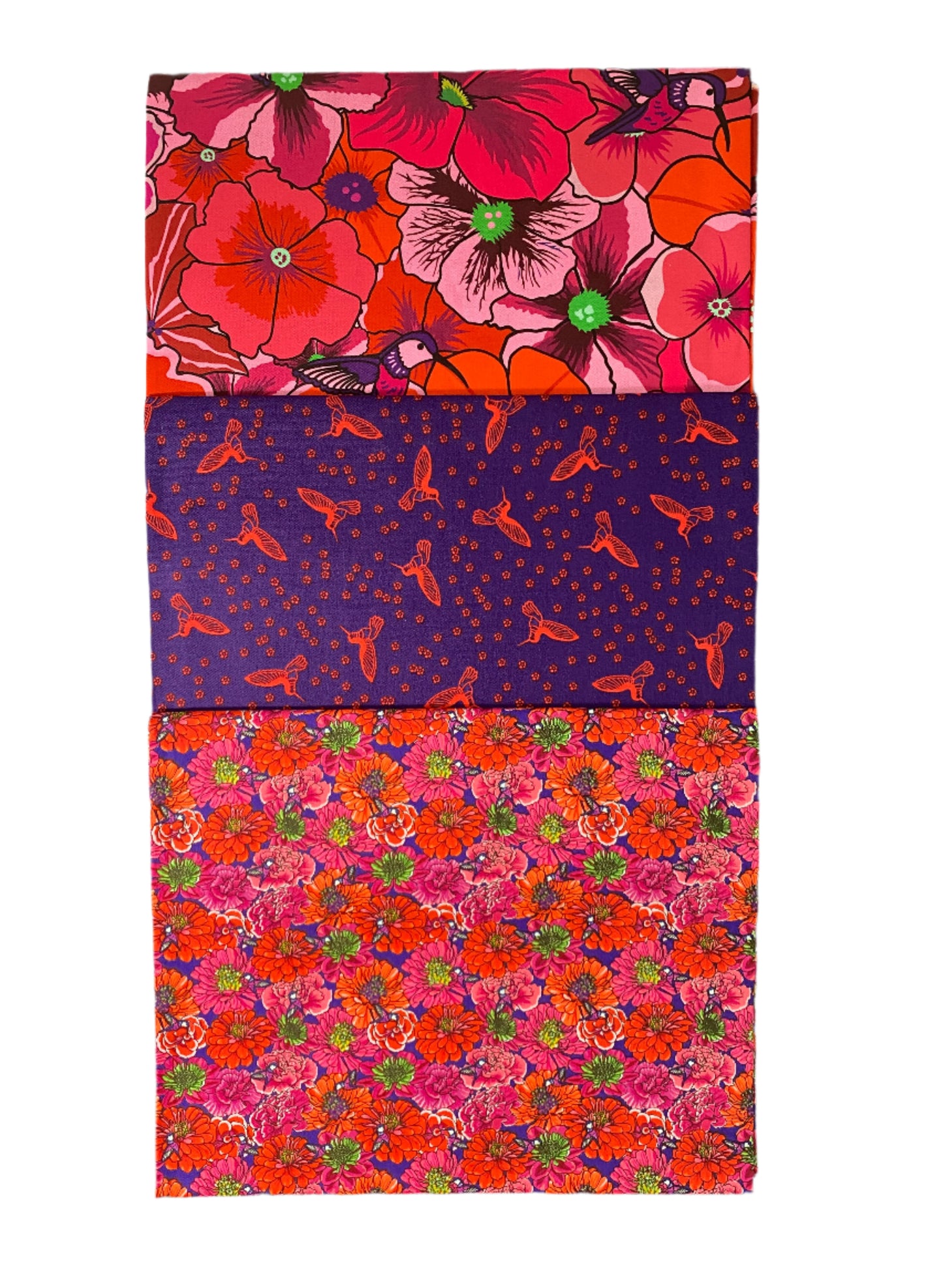 3 Yard Precut Bundle Pink Orange Botanic Blast Collection by Sew Yeah Quilting for Riley Blake Designs - (3) 1 Yard Cuts