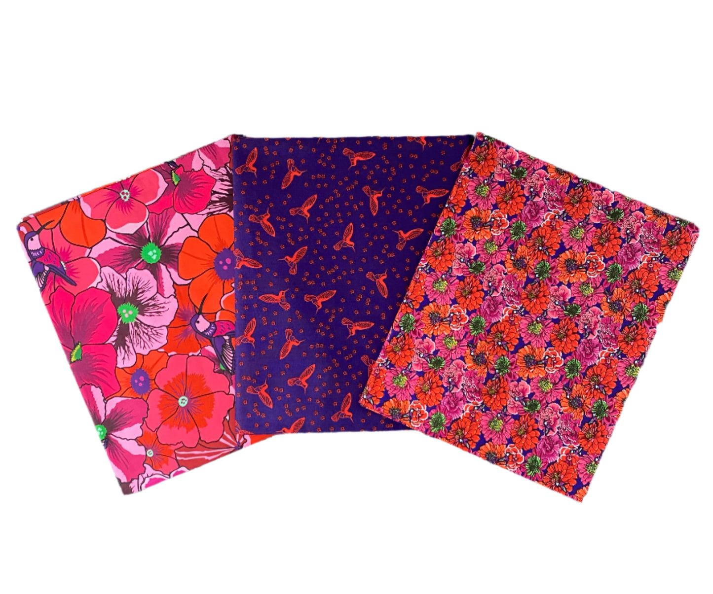 3 Yard Precut Bundle Pink Orange Botanic Blast Collection by Sew Yeah Quilting for Riley Blake Designs - (3) 1 Yard Cuts