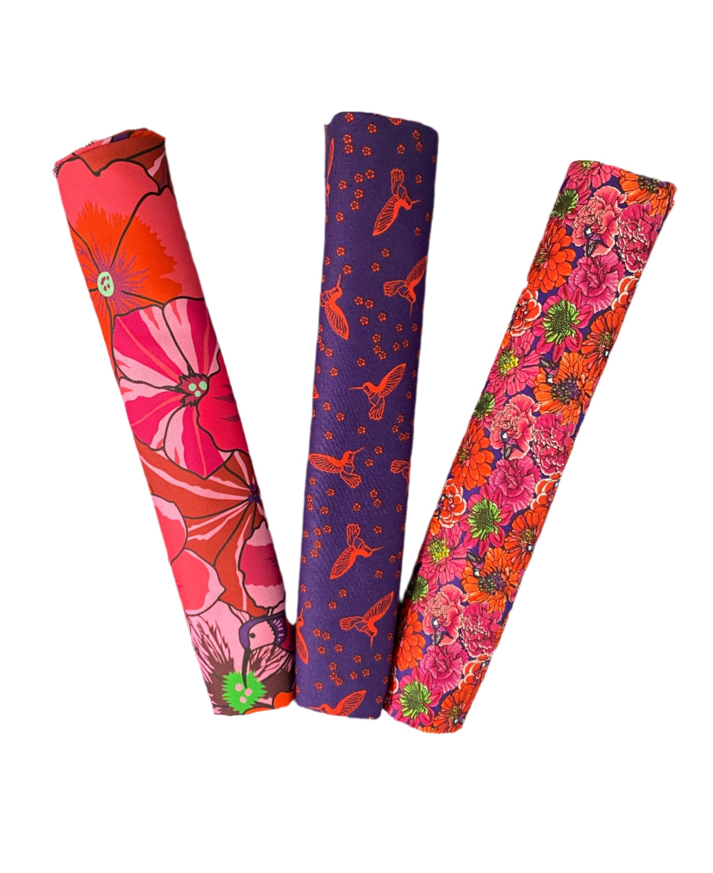 3 Yard Precut Bundle Pink Orange Botanic Blast Collection by Sew Yeah Quilting for Riley Blake Designs - (3) 1 Yard Cuts