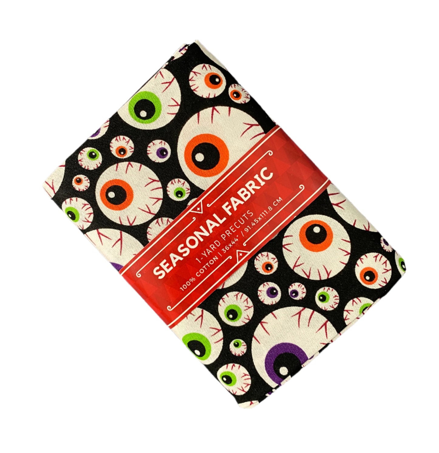 1 Yard Precut Fabric Halloween Eyeballs by David Textiles - Yard Cut