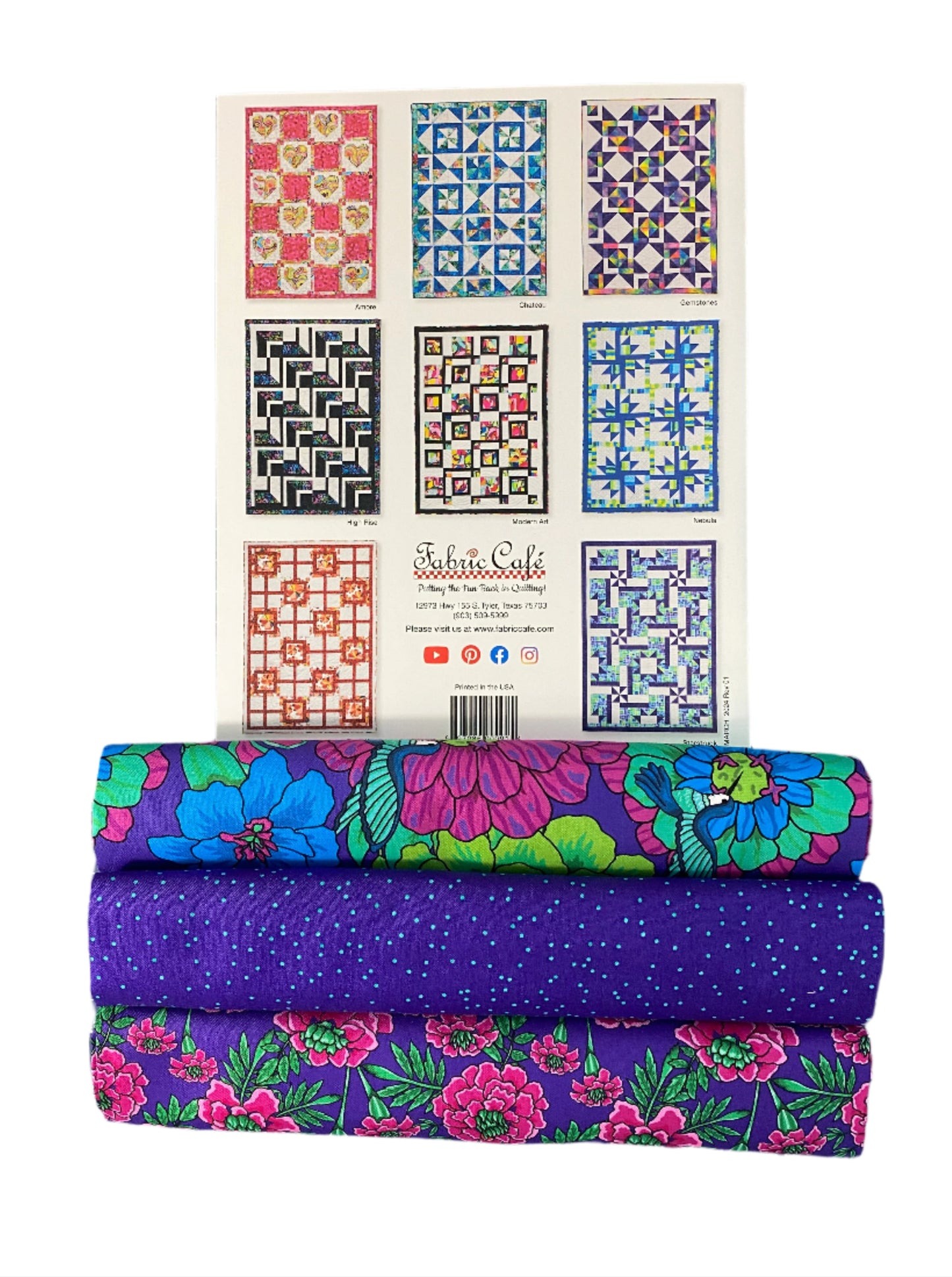 Quilt Kit - Go Bold With 3-Yard Quilts Book Plus 3 Yards of Botanica Blast Coordinating Fabric
