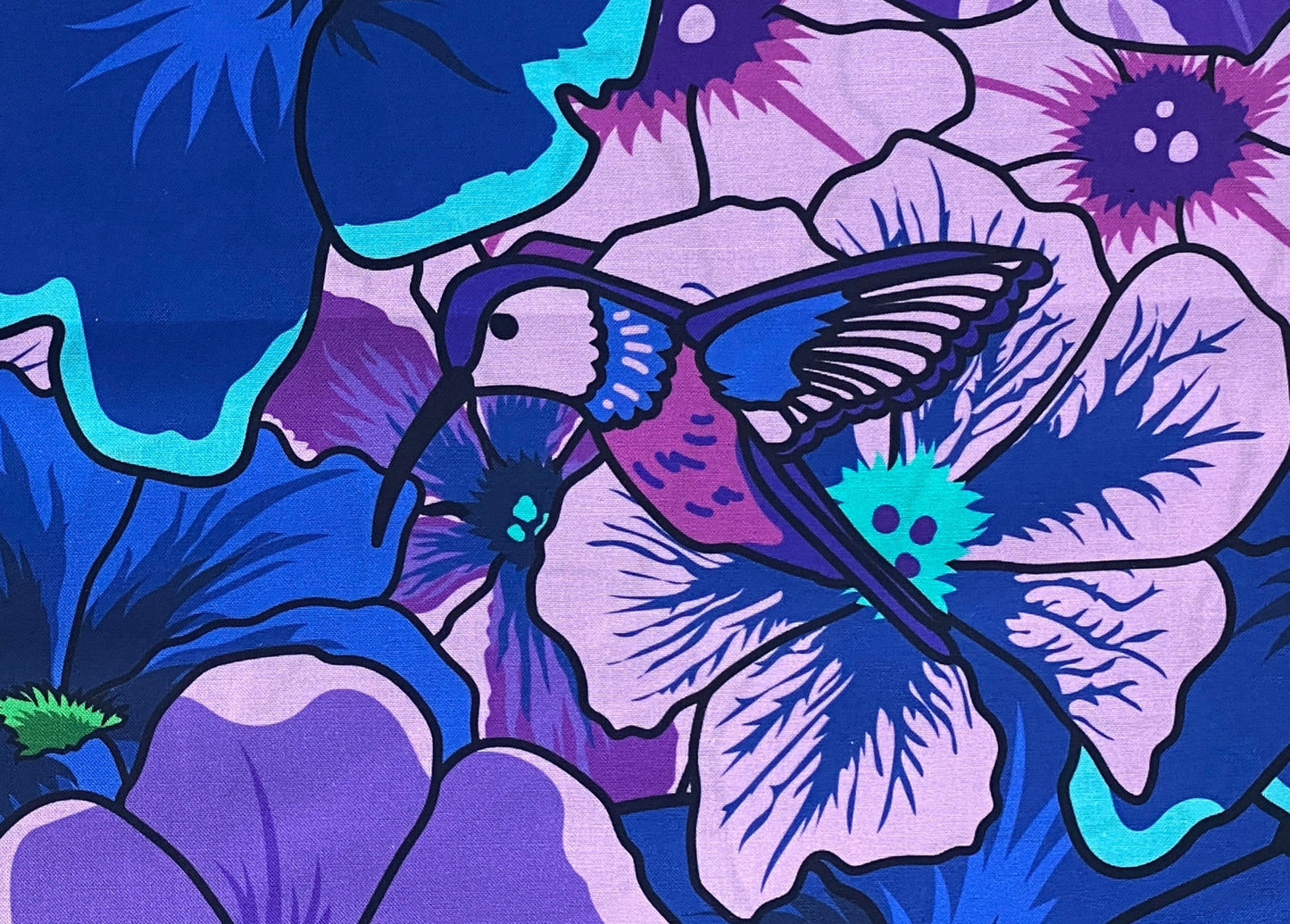 107"/108" Wide Purple and Blue Large Print Botanic Blast Collection by Sew Yeah Quilting for Riley Blake Designs