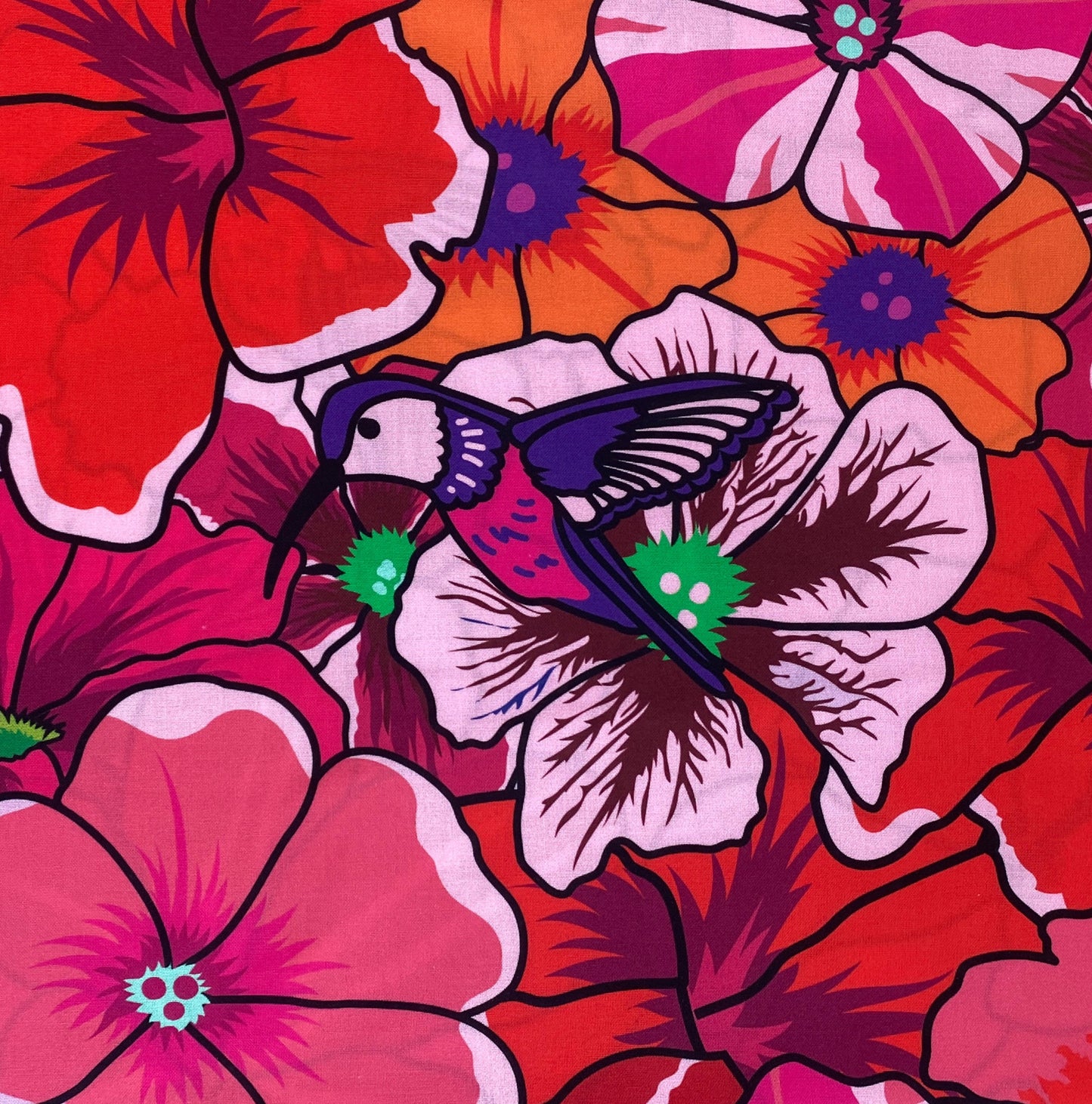 107"/108" Wide Red Large Print Botanic Blast Collection by Sew Yeah Quilting for Riley Blake Designs