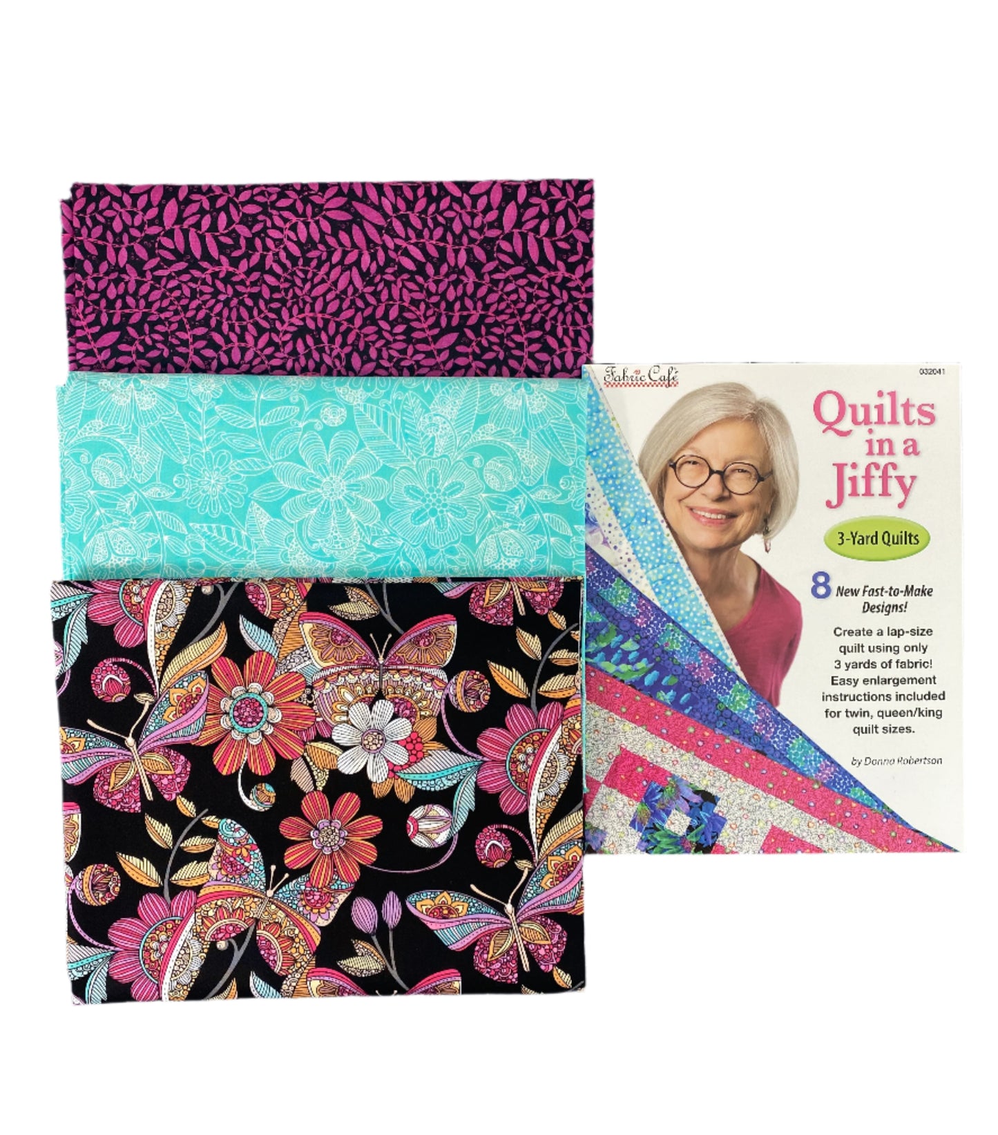 Quilt Kit - Quilts In A Jiffy 3-Yard Quilts Book Plus 3 Yards of Coordinating Fabric